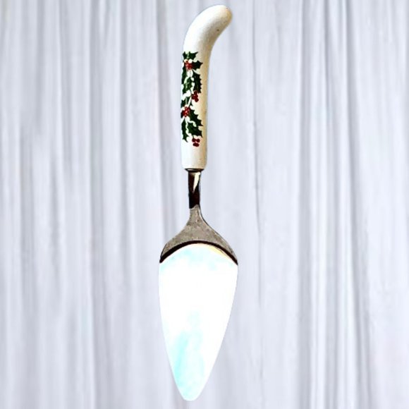 Ceramic Christmas Handle Pie Server 18/8 Stainless Steel Japan Cake Utensil - Picture 6 of 11